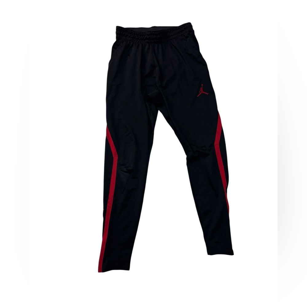 Jordan Men's Black Joggers with Red Accents